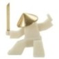 Statuetta di samurai in resina bianca 17x7,5x18,5 cm