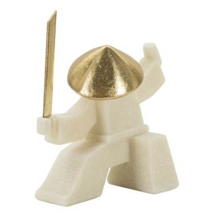 Statuette samourai en résine blanche 17x7.5x18.5 cm
