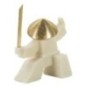 Statuetta di samurai in resina bianca 17x7,5x18,5 cm