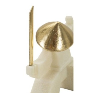 Statuetta di samurai in resina bianca 17x7,5x18,5 cm