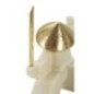 Statuetta di samurai in resina bianca 17x7,5x18,5 cm