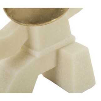 Estatuilla de samurai en resina blanca 17x7,5x18,5 cm