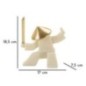 Estatuilla de samurai en resina blanca 17x7,5x18,5 cm