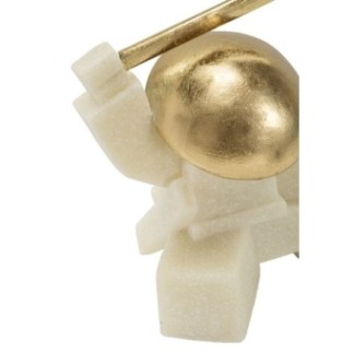 Estatuilla de samurai en resina beige 19x8x18 cm