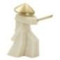 Statuetta di samurai in resina beige 34x12x30 cm