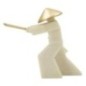 Statuetta di samurai in resina beige 34x12x30 cm