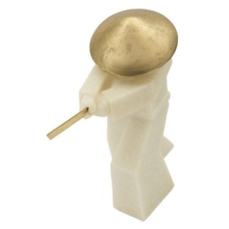 Statuetta di samurai in resina beige 34x12x30 cm