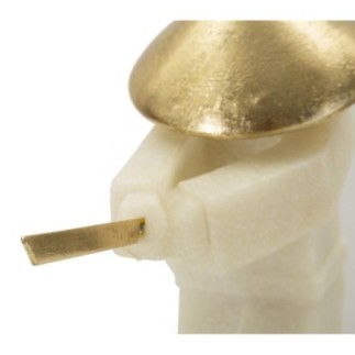Statuette samouraï en résine beige 34x12x30 cm