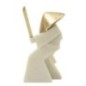 Statuette samouraï en résine beige 14x9x24.5 cm