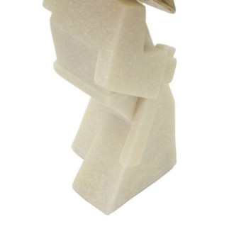 Statuette samouraï en résine beige 14x9x24.5 cm