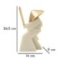 Statuette samouraï en résine beige 14x9x24.5 cm