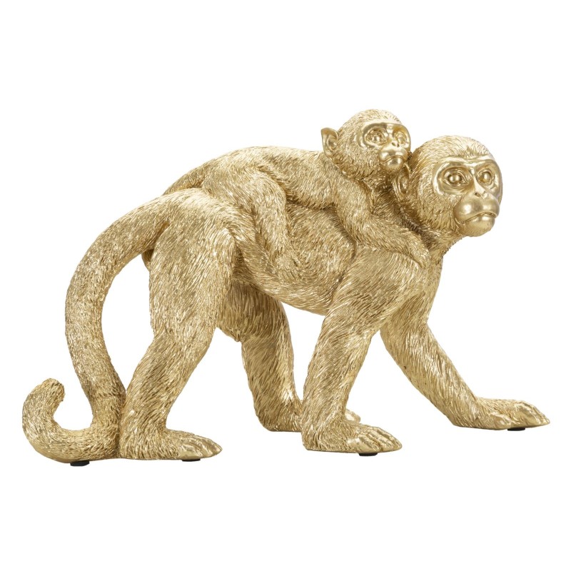 Estatueta de macaco em resina dourada, 29,5 x 11,5 x 18,5 cm Estatueta de macaco em resina dourada, 29,5 x 11,5 x 18,5 cm