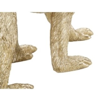 Estatueta de macaco em resina dourada, 29,5 x 11,5 x 18,5 cm