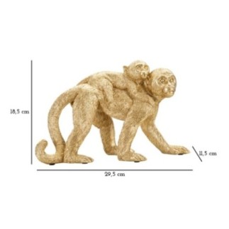 Statuette singe en résine doré 29.5x11.5x18.5 cm