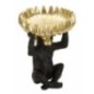 Vassoio tascabile Monkey in resina nera e oro 23x31,5 cm