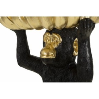 Vassoio tascabile Monkey in resina nera e oro 23x31,5 cm