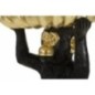 Vassoio tascabile Monkey in resina nera e oro 23x31,5 cm