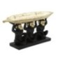 Vassoio tascabile Monkey in resina nera e oro 43x15,7x20 cm