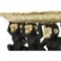 Vassoio tascabile Monkey in resina nera e oro 43x15,7x20 cm