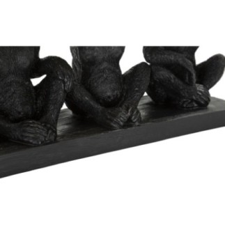 Vide poche singe en résine noir et or 43x15.7x20 cm