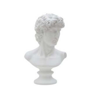 Busto romano in resina bianca 21,5x14,5x34 cm