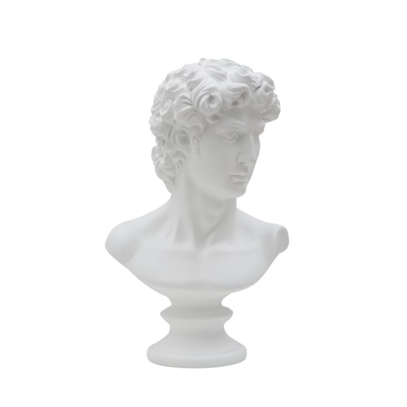Busto romano in resina bianca 21,5x14,5x34 cm
