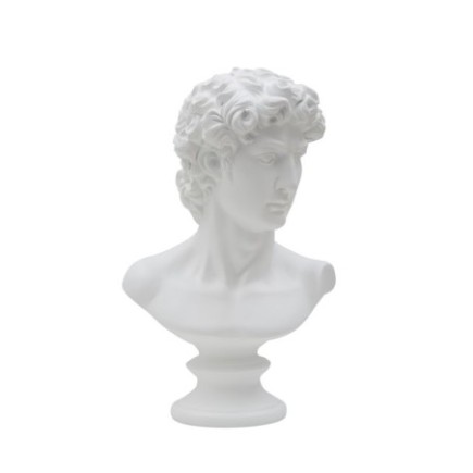 Busto romano de resina blanca 21,5x14,5x34 cm