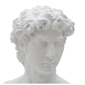 Busto romano in resina bianca 21,5x14,5x34 cm