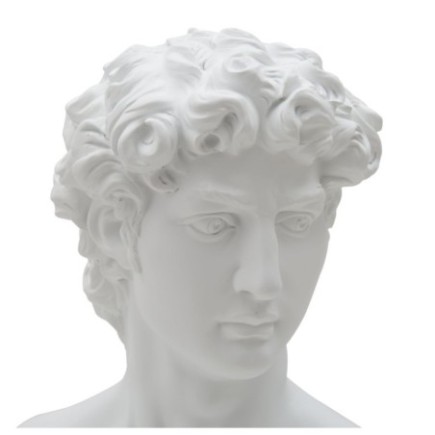 Busto romano de resina blanca 21,5x14,5x34 cm