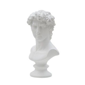 Busto romano in resina bianca 21,5x14,5x34 cm