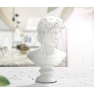 Busto romano in resina bianca 21,5x14,5x34 cm