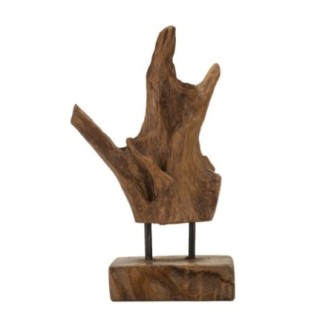Objeto decorativo de madera marrón 20x11x34 cm - Pieza única