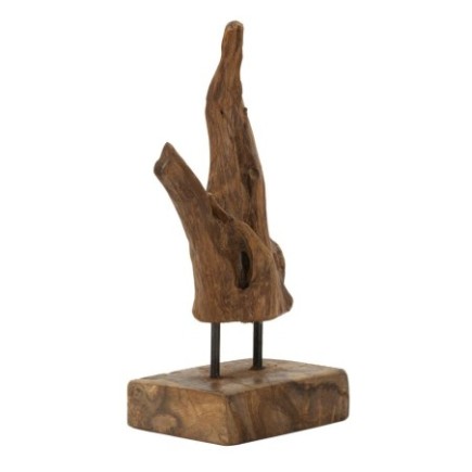 Oggetto decorativo in legno marrone 20x11x34 cm - Pezzo unico