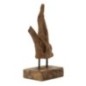 Objet décoratif en bois marron 20x11x34 cm - Pièce unique