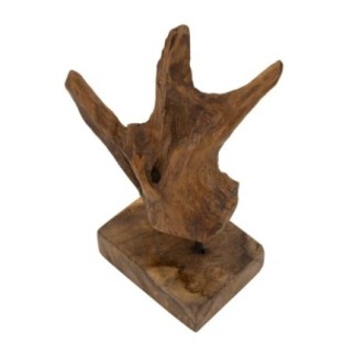 Objet décoratif en bois marron 20x11x34 cm - Pièce unique
