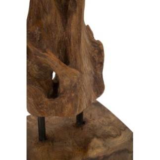 Objet décoratif en bois marron 20x11x34 cm - Pièce unique