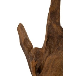 Objet décoratif en bois marron 20x11x34 cm - Pièce unique