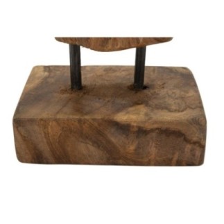 Objet décoratif en bois marron 20x11x34 cm - Pièce unique