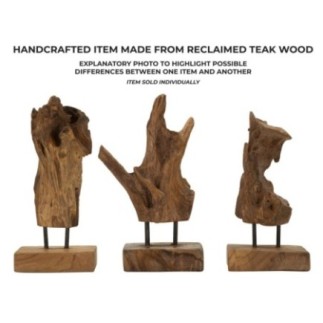 Objeto decorativo de madera marrón 20x11x34 cm - Pieza única