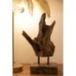 Objet décoratif en bois marron 20x11x34 cm - Pièce unique