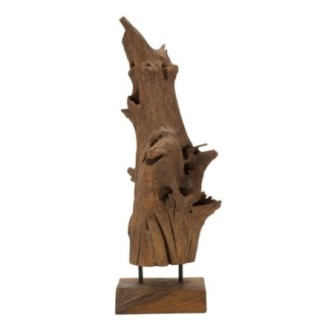 Objeto decorativo en madera marrón 23x27x64 cm - Pieza única