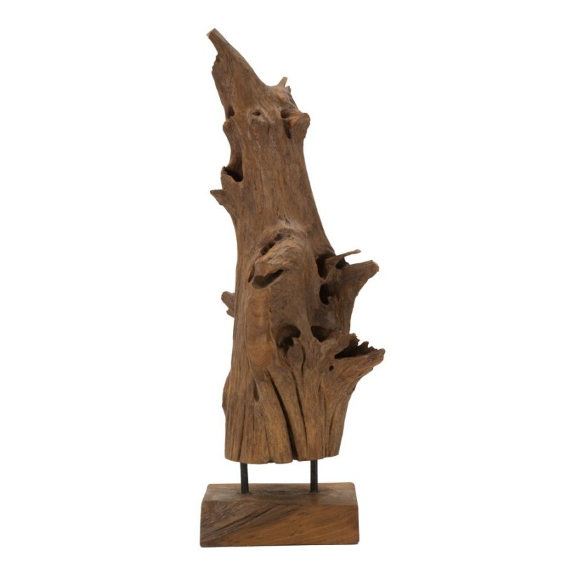 Objeto decorativo en madera marrón 23x27x64 cm - Pieza única