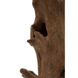Objeto decorativo en madera marrón 23x27x64 cm - Pieza única