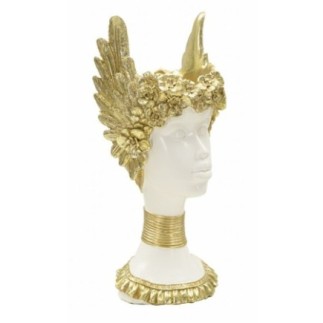 Sculpture Athena en résine blanche 15x14.5x32 cm