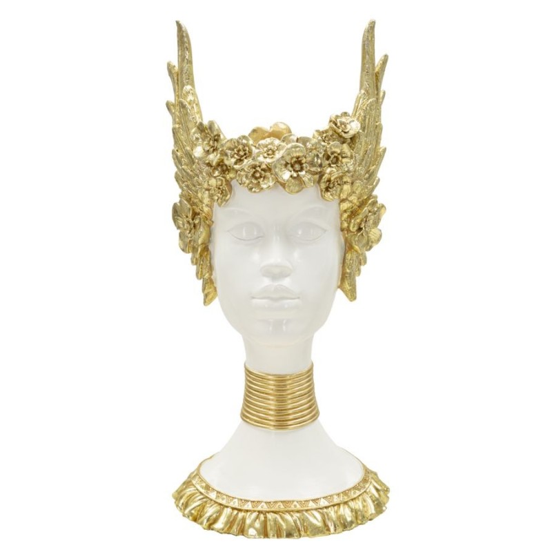 Sculpture Athena en résine blanche 17.5x17x38 cm