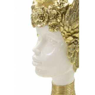 Sculpture Athena en résine blanche 17.5x17x38 cm