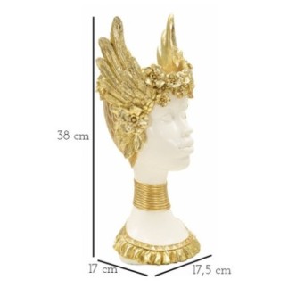 Escultura de Atena em resina branca, 17,5 x 17 x 38 cm