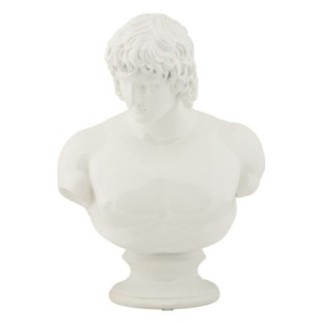 Buste homme en résine blanche 18.2x12.8x25 cm
