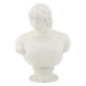 Busto masculino em resina branca, 18,2 x 12,8 x 25 cm