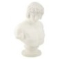 Busto masculino em resina branca, 18,2 x 12,8 x 25 cm